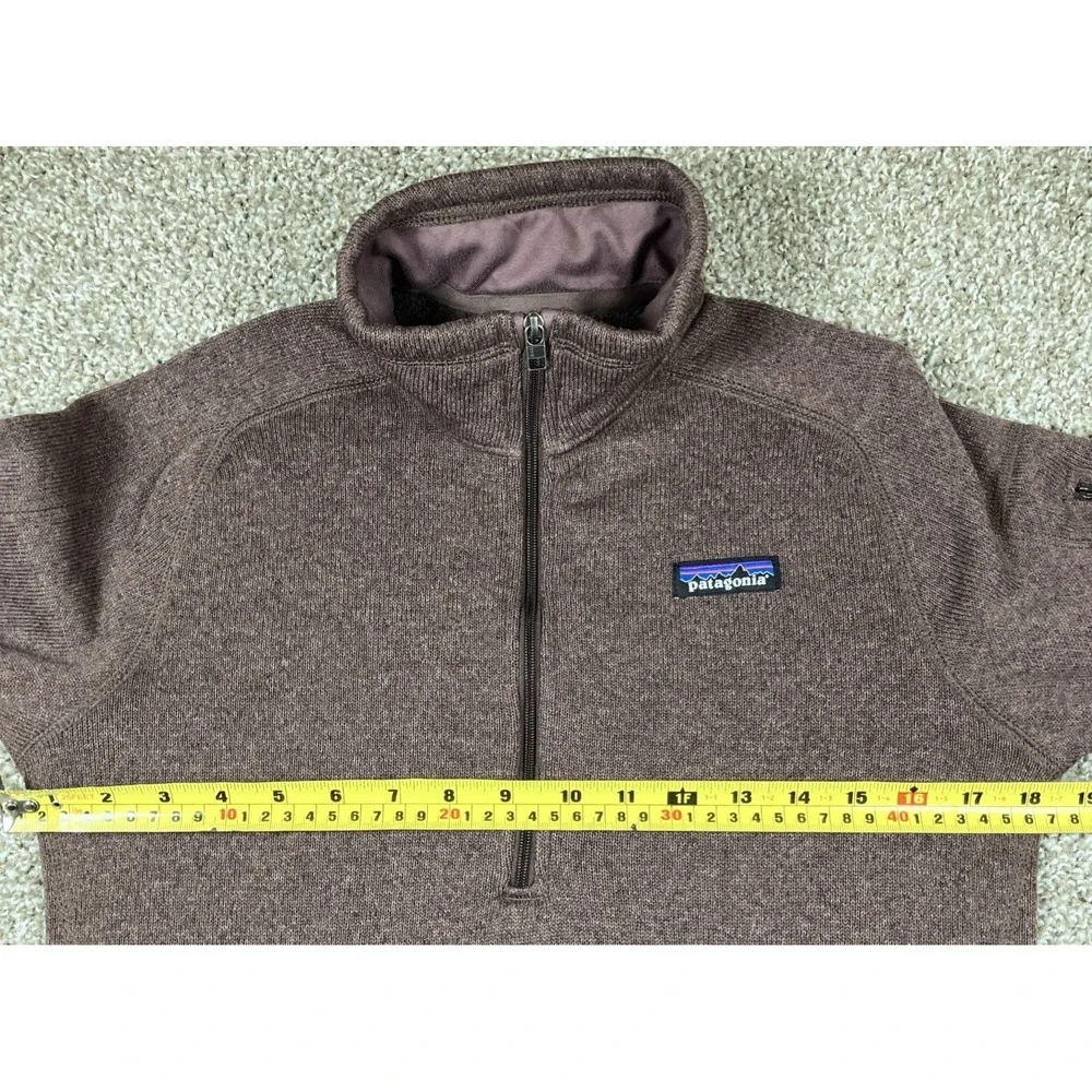 Patagonia Women's Better Sweater 1/4 Zip Brown Size Medium Arm Zip Pocket - Picture 10 of 12